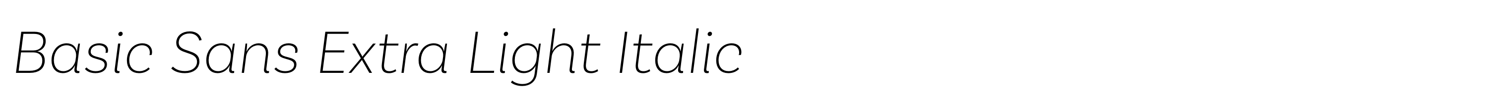 Basic Sans Extra Light Italic